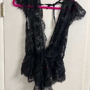 Elegant Black Lace Bodysuit